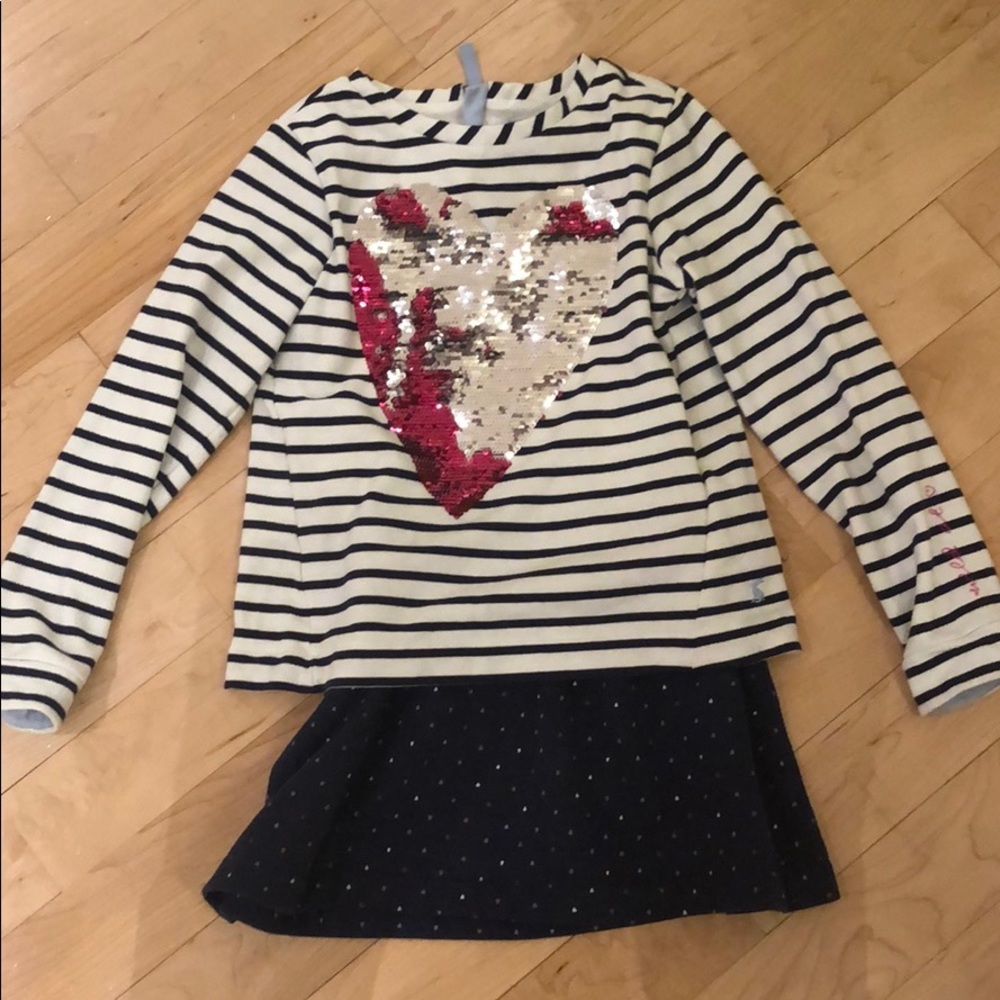 Joules sequins heart strip dress in size 9/10